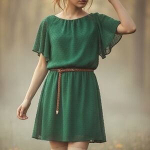 Anthropologie Greylin Green Fairycore Whimsical Dress Size S Christmas Dress